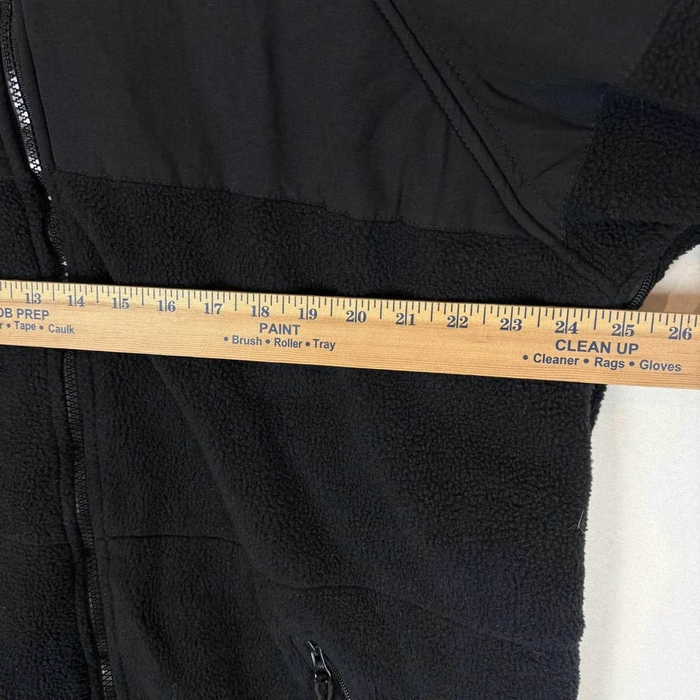 Polartec Jacket Mens Large Black Fleece Full Zip Cold Weather Lined Military